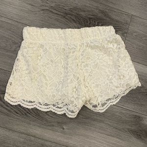 Cream Lace Shorts
